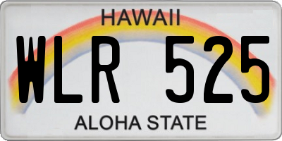 HI license plate WLR525