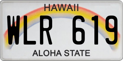 HI license plate WLR619