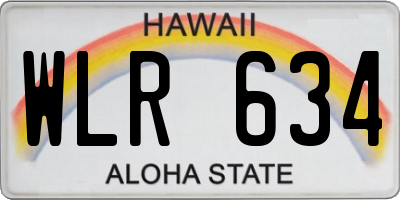 HI license plate WLR634