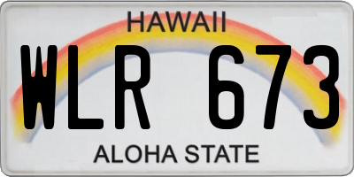 HI license plate WLR673
