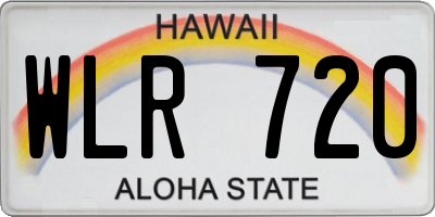HI license plate WLR720