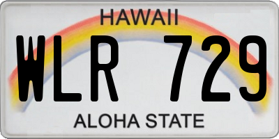 HI license plate WLR729