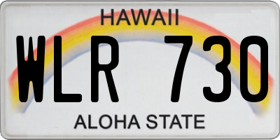 HI license plate WLR730