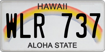 HI license plate WLR737