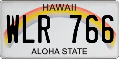 HI license plate WLR766