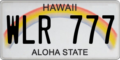 HI license plate WLR777