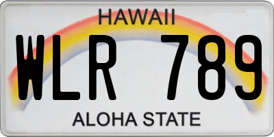 HI license plate WLR789