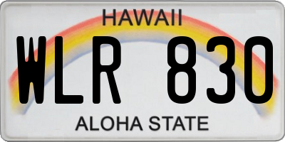 HI license plate WLR830