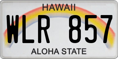 HI license plate WLR857