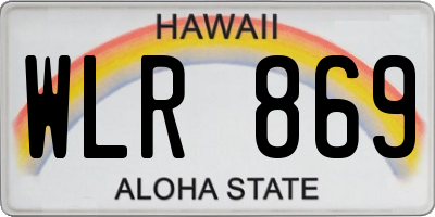 HI license plate WLR869