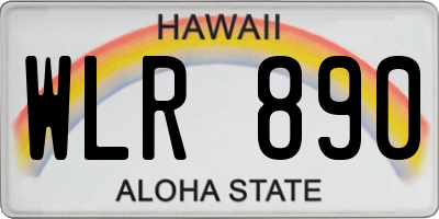HI license plate WLR890