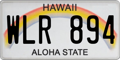 HI license plate WLR894