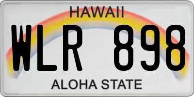 HI license plate WLR898