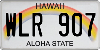 HI license plate WLR907