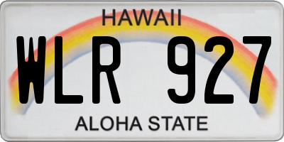 HI license plate WLR927