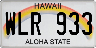 HI license plate WLR933