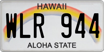 HI license plate WLR944