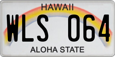 HI license plate WLS064