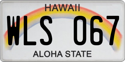 HI license plate WLS067