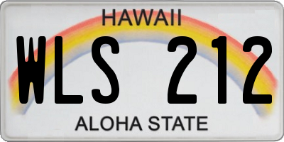 HI license plate WLS212