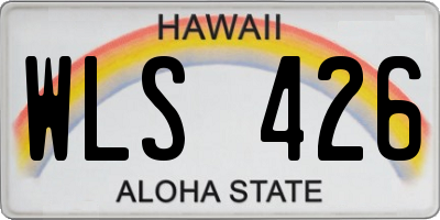 HI license plate WLS426