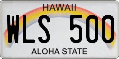 HI license plate WLS500