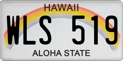 HI license plate WLS519