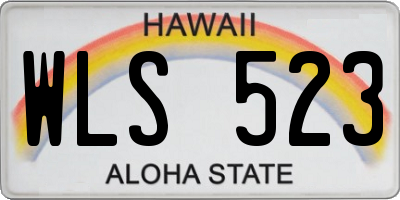 HI license plate WLS523