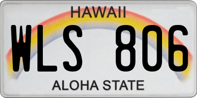 HI license plate WLS806