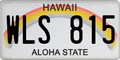 HI license plate WLS815