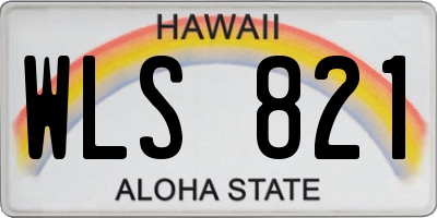 HI license plate WLS821