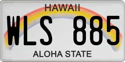 HI license plate WLS885