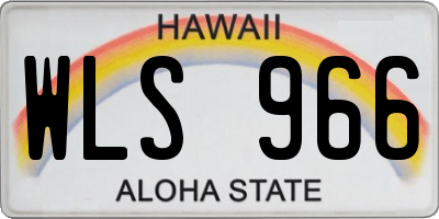 HI license plate WLS966