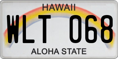 HI license plate WLT068