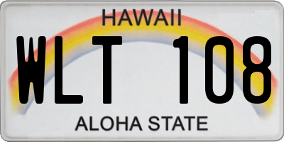 HI license plate WLT108