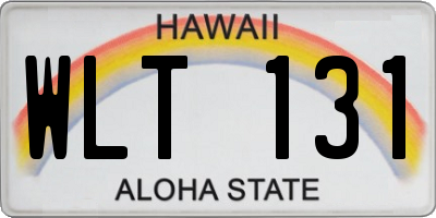 HI license plate WLT131