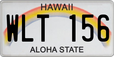 HI license plate WLT156