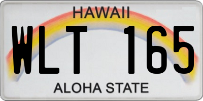 HI license plate WLT165