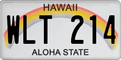 HI license plate WLT214