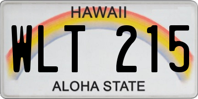 HI license plate WLT215