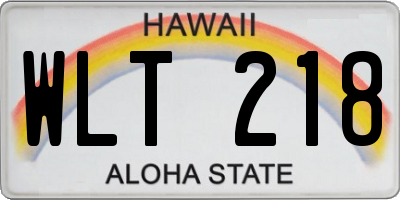 HI license plate WLT218