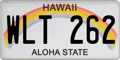 HI license plate WLT262