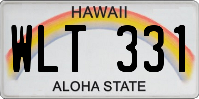 HI license plate WLT331