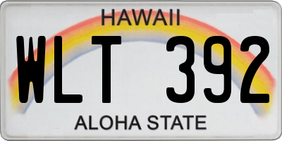 HI license plate WLT392