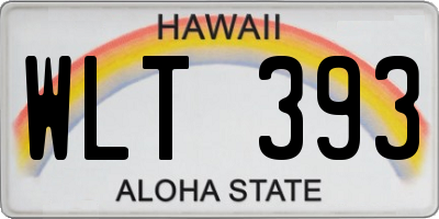 HI license plate WLT393