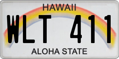 HI license plate WLT411