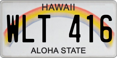 HI license plate WLT416