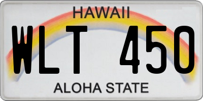 HI license plate WLT450