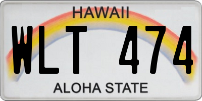 HI license plate WLT474