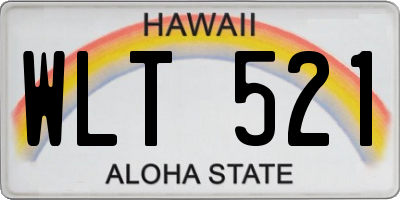 HI license plate WLT521